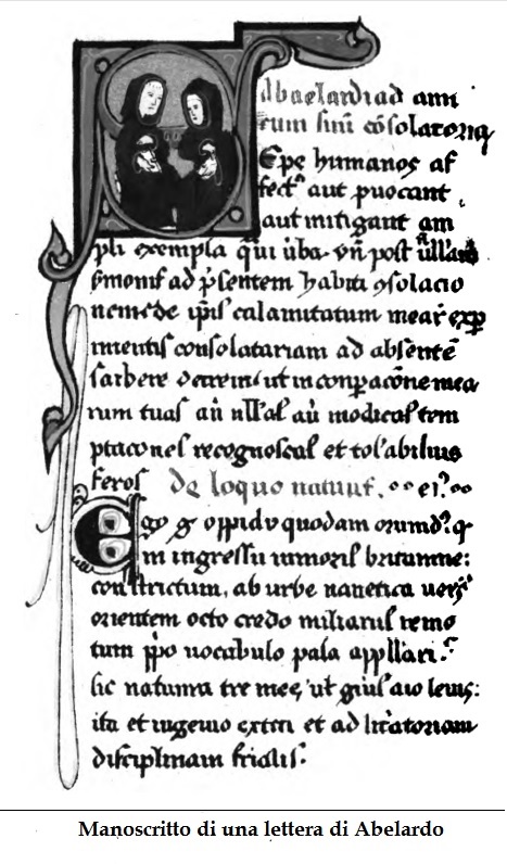 Manoscritto di una lettera di Abelardo