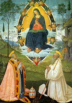 San Benedetto, San Gregorio e la Vergine Maria - Pinturicchio